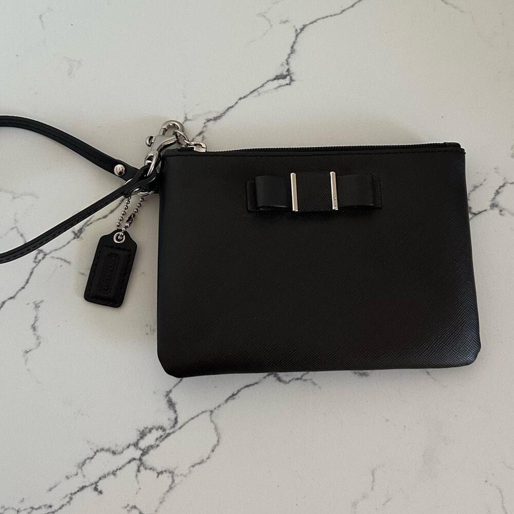Coach Saffiano Leather Wristlet